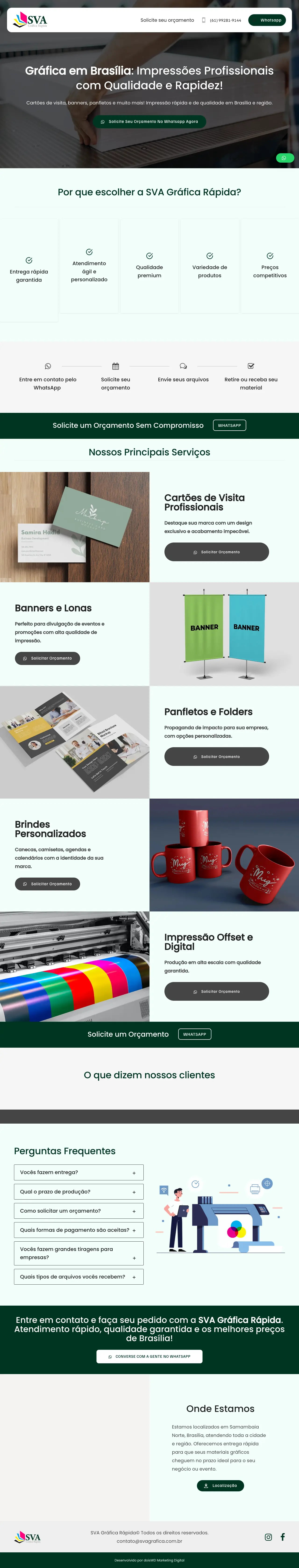 Captura completa do site SVA Gráfica