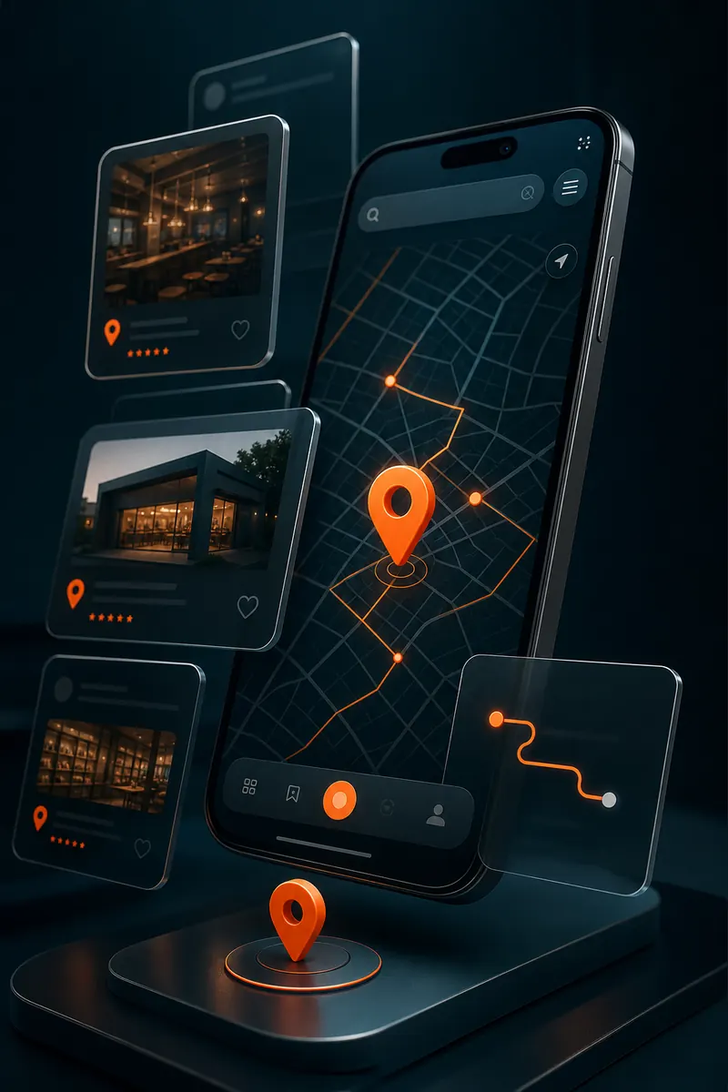 Interface conceitual de busca local e localização